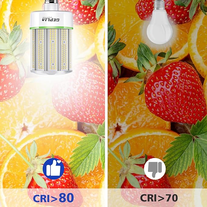 GEPLAD 2-Pack 150W LED Corn Bulb, 1500W Equivalent, E39 Mogul Base, 23,700 Lumens, 5000K Daylight,for Garage, Factory, Workshop, Warehouse, Barn,Non-Dimmable