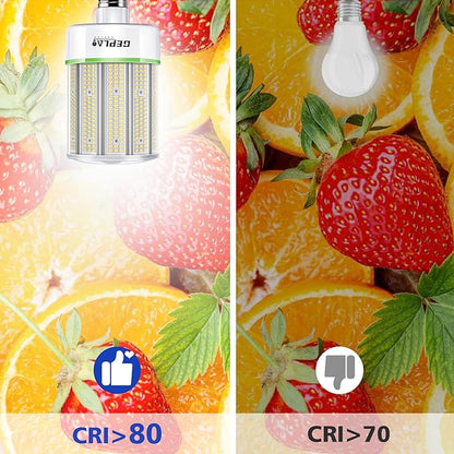 GEPLAD 2-Pack 150W LED Corn Bulb, 1500W Equivalent, E39 Mogul Base, 23,700 Lumens, 5000K Daylight,for Garage, Factory, Workshop, Warehouse, Barn,Non-Dimmable
