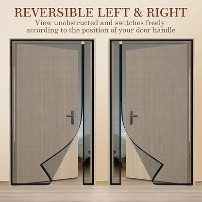 Yotache Left Right Side Opening Screen Doors with Magnets Fits Door Size 36 x 78, Reinforced Sewing Magnetic Mesh, Actual Screen Size 38" x 79" Black