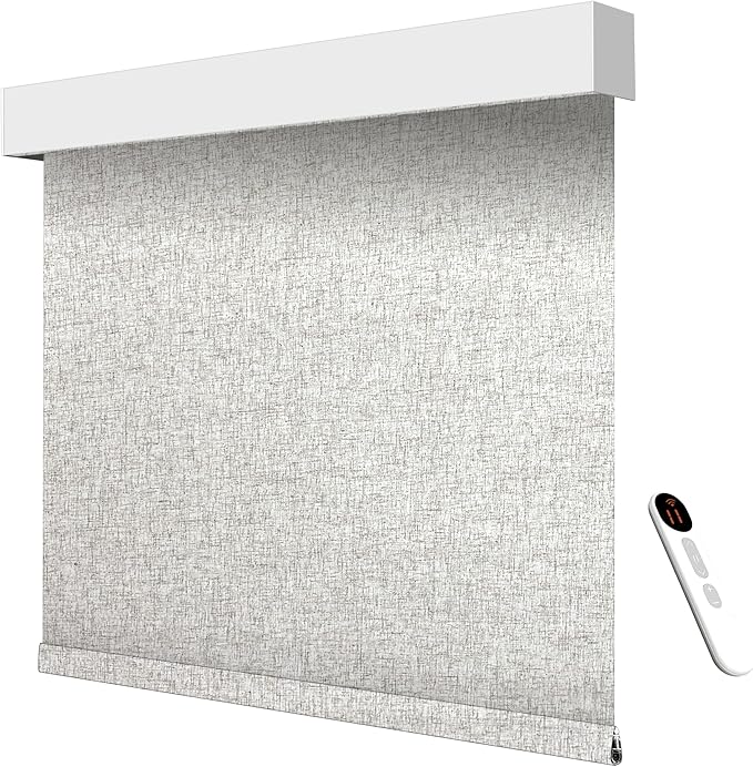 Motorized Blackout Roller Shades with Remote – Smart Blinds for Bedroom, Alexa Google Home Siri, Matter Compatible, Custom Electric Window Shades, Cordless Rechargeable