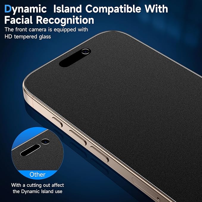 YWXTW 2 Pack Matte Privacy Screen Protector for iPhone 16 Pro Max, 28° Anti-Spy iPhone 16 Pro Max Privacy Screen Protector Anti-Glare & Anti-Fingerprint Case Friendly Tempered Glass Film, Bubble Free