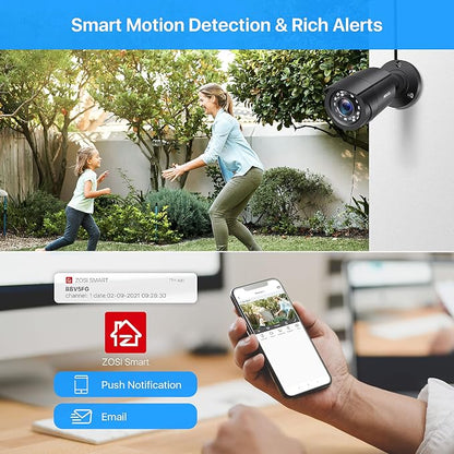 ZOSI 8CH Home Security Camera System Outdoor with 1TB Hard Drive