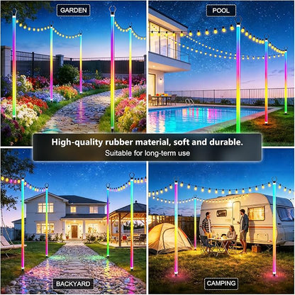 AILBTON 2-Pack 6.6FT RGB+IC Neon Ambient Light for Poles,Outdoor Clip-on Chasing Effect Lighting, Waterproof Neon Atmosphere Lights for Patio Outdoor Living Camping Party