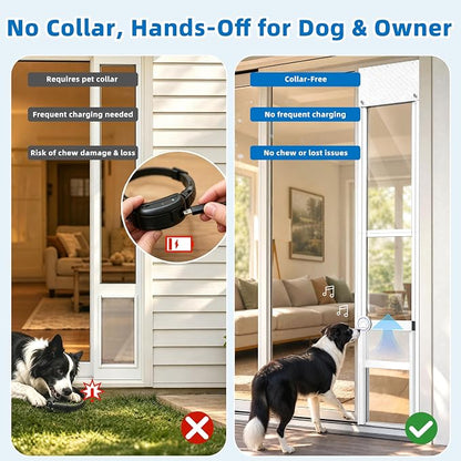 Automatic Doggy Door for Sliding Glass Doors,Doorbell Activation,No Collar