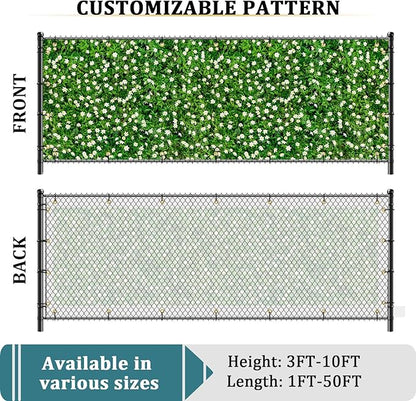 Shade&Beyond Custom Design Privacy Fence Screen, Full-Color Printed PVC Mesh Fence Cover with UV and Weatherproof for Garden, Balcony, Backyard, Patio
