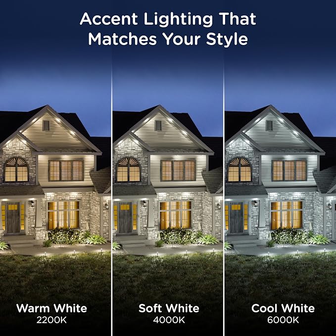 Enbrighten Accent Permanent Outdoor Lights, 150ft, 36 Lights, Smart | White Cord, RGBWIC LEDs, Weatherproof, Cuttable, Link to 200ft, Christmas, App Control, Works with Alexa & Google Home