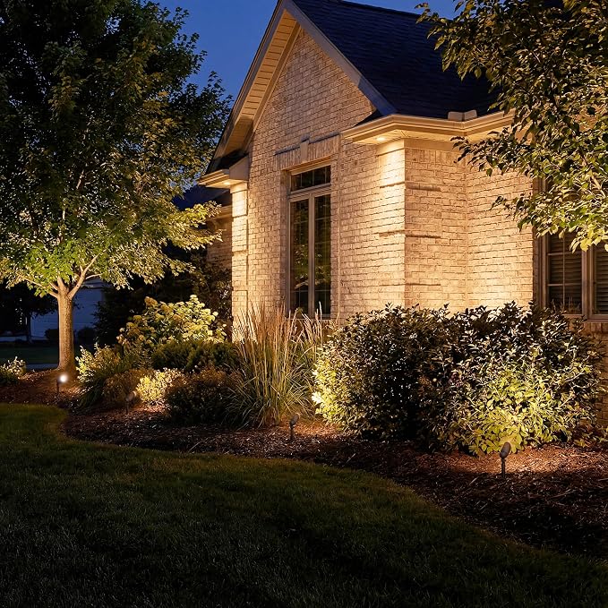 Kichler MR-16 Low Voltage Landscape Spotlight Light, Centennial Brass | Adjustable cowl directs precise uplighting for trees and architectural accents (2.5" x 6"), 15485CBR