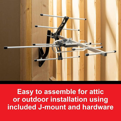 UltraPro Outdoor HD Digital, Long Range Smart TV Antenna, Supports 4K 1080P HD VHF UHF, J Mount Included for Attic or Outdoor, Weather Resistant, 65000 (Pack of 3)