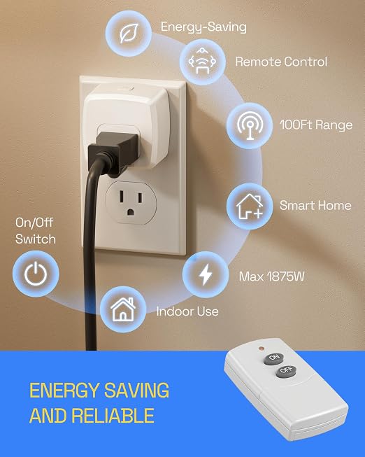 HBN Remote Control Outlet Plug Remote Switch Outlet