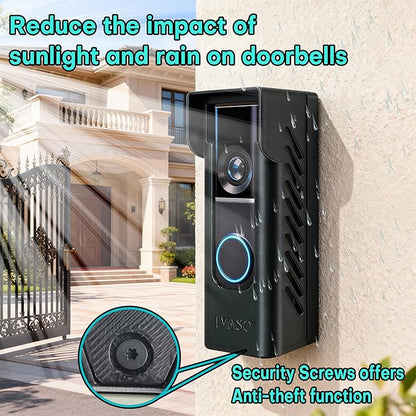 Anti-Theft Angle Adjustable Doorbell Coverd Mount Bracket for Ring Wired Doorbell Pro (Newest Model) 4K 2025 Release, Both Drill & No Drill Aavailable with Security Screws (Covered)