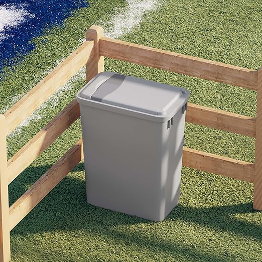 Dowell Wastebasket Trash Can Container, Plastic Garbage Bin, Stackable, for Kitchen, Office, Home & Commercial Use, Fits Under Sink/Desk - Grey (1, 35 QT LID Only)