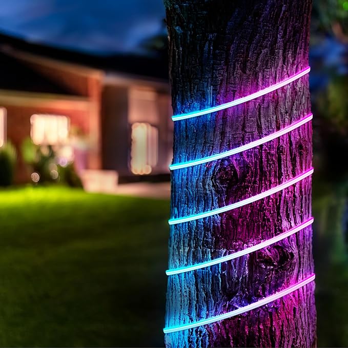 Feit Electric Smart LED Neon Flex Strip Lights, 10FT, Bendable, RGBW Color Chasing, Dimmable, 2.4Ghz WiFi Enabled, Compatible with Alexa and Google Home Asst, Music Sync, Remote App, NF10/CHASE/WP/AG