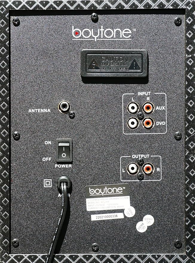 Boytone BT-210FD, Ultra Wireless Bluetooth Main unit, Powerful Sound with Powerful Bass System 30 watt, Excellent Quality Clear Sound & FM radio, with Remote Control Aux Port, SB/SD/ for Smartphone's , Tablets , Desktop Computers , Laptops ,Black Color