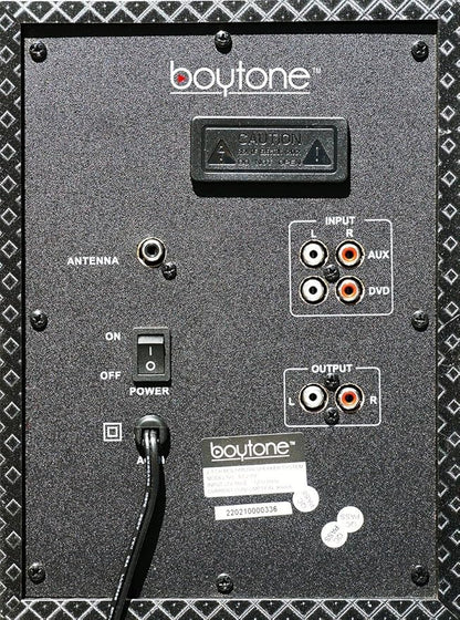 Boytone BT-210FD, Ultra Wireless Bluetooth Main unit, Powerful Sound with Powerful Bass System 30 watt, Excellent Quality Clear Sound & FM radio, with Remote Control Aux Port, SB/SD/ for Smartphone's , Tablets , Desktop Computers , Laptops ,Black Color