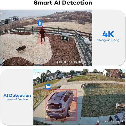 ONWOTE 156° Ultra Wide View Angle 4K 8MP PoE IP Security Camera Outdoor, AI Human Vehicle Detection, 1/2.8" Image Sensor 2.1mm Lens, Commercial Wired Camera for Business, Add-on to PoE NVR System