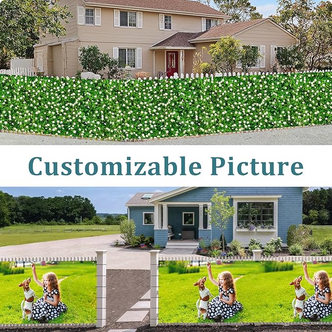 Shade&Beyond Custom Design Privacy Fence Screen, Full-Color Printed PVC Mesh Fence Cover with UV and Weatherproof for Garden, Balcony, Backyard, Patio