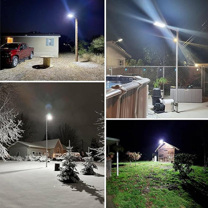 OKPRO 9000W Solar Street Lights Outdoor, IP66 Waterproof Commercial Solar Powered Flood Light with Motion Sensor & Remote, Dusk to Dawn Security Lighting for Yard, Farm, Parking Lot, Garage, Fence