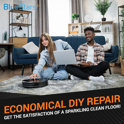 BlueStars Replacement Parts for Roborock S6 Pure S6 E4 S4 S4 Max S5 S5 Max E2 E3 E5 E20 E25 E35 S50 S65 C10 Xiaomi Mijia Robot Vacuums – 2 Roller Brushes, 4 Side Brushes, 4 Filters, Sweeping Brush