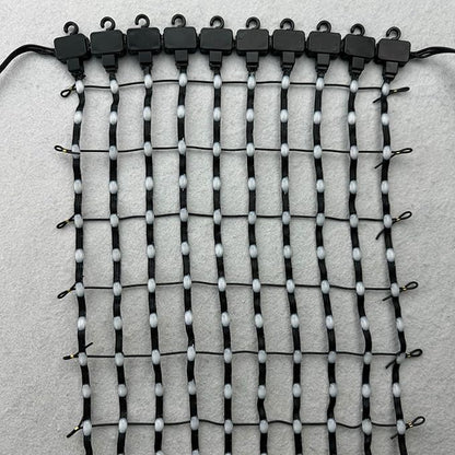 DC12V 25mm Pitch Black Wire Addressable RGB Smart LED Pebble/Seed Flexible Matrix Grid Screen Lights P67 10 Pixels(25cm) Wide(10 Pixel X 40 Pixel)