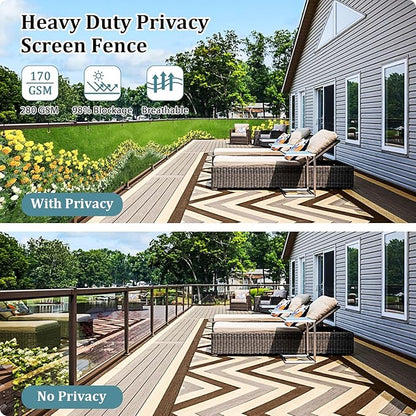 Shade&Beyond Custom Design Privacy Fence Screen, Full-Color Printed PVC Mesh Fence Cover with UV and Weatherproof for Garden, Balcony, Backyard, Patio