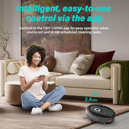 Robot Vacuum and Mop Combo, 4000pa Automatic Vacuum Cleaner Robot with Watertank and Dustbin, Self-Charging Smart Vacuum Robot Compatible with APP, Perfect for Pet Hair, Hard-Floor and Carpet
