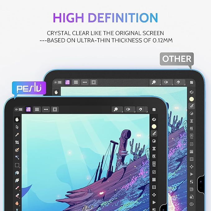 Peslv 2 Pack Anti Blue Light Paper Film for iPad 10th/11th A16 (2022/2025), Drawing & Writing Feel Like on Paper, Matte Anti Glare PET Screen Protector, BlueLight Filter Eye Protection Cover