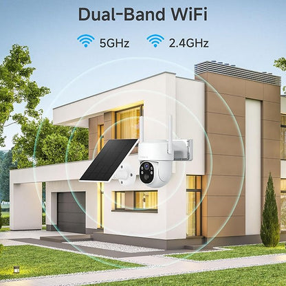Noorio Solar Security Camera Outdoor, Dual WiFi, 1080P Wireless Camera