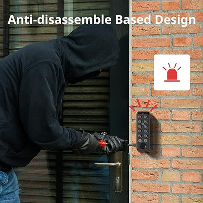 SwitchBot Fingerprint Smart Lock for Existing Deadbolt with Keypad Touch and Hub Mini – Keyless Entry, Password & NFC Card, Auto-Lock, App Control, Alexa Siri Google Compatible