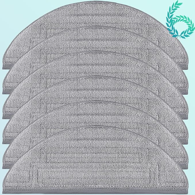 6 Pack Mop Cloth Pads Replacement for Roborock S8 Pro Ultra Robot Vacuum, Upgraded Reusable Microfiber Dual Sonic Mopping Pad Accessories