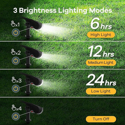 Linkind Solar Lights Outdoor Waterproof Landscape Spotlight Daylight 4 Pack | Starray, 3 Lighting Modes, 6500K, Dusk to Dawn, Auto On Off for Landscape Garden Yard Tree Flag Pathway Patio House Sign