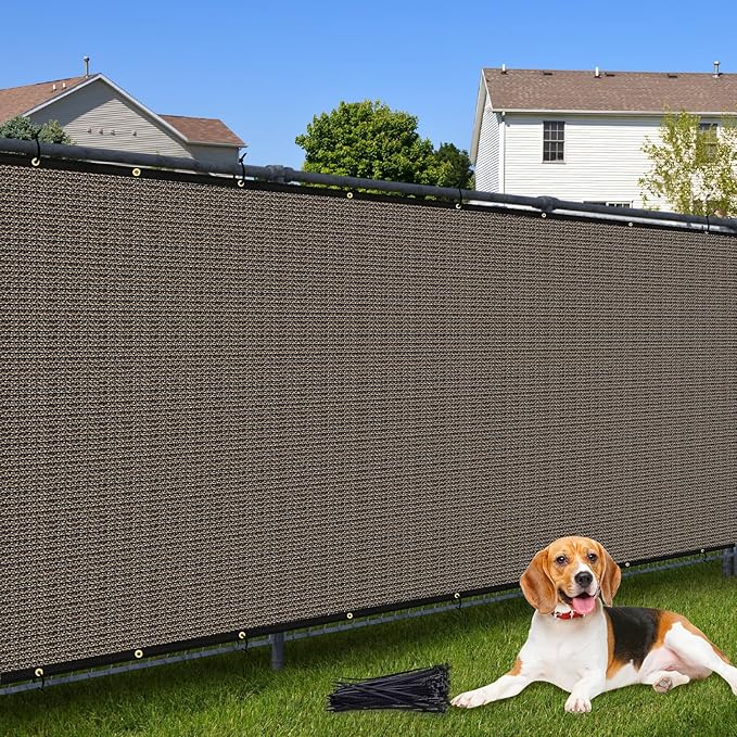 5'X65' Customized Fence Privacy Screen with 90% Blockage Cover Cloth for Pool Yard Patio Brown