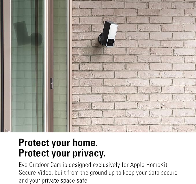 Eve Outdoor Cam 2-Pack Secure floodlight Camera, High Security & Privacy (HomeKit Secure Video), 1080p, Night Vision, Wi-Fi (2.4 GHz), Motion Sensor, 2-Way Communication, People/pet/Vehicle Detection