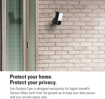 Eve Outdoor Cam 2-Pack Secure floodlight Camera, High Security & Privacy (HomeKit Secure Video), 1080p, Night Vision, Wi-Fi (2.4 GHz), Motion Sensor, 2-Way Communication, People/pet/Vehicle Detection