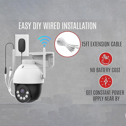 Ai-Powered 3MP Pan and Tilt Floodlight & Two Way Audio Outdoor Camera (Pan-Tilt Outdoor Camera)