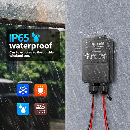 DieseRC Waterproof Wireless Remote Control Radio Control Switch AC 110V/120V/240V 30A Relay Receiver for Wet Location Outdoor Yard Area Light Water Pump Farm Irrigation Roof Garden Street Warehouse