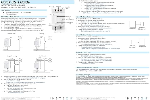 Insteon DIN Rail Smart Dimmer Relay, Home Automation Controller - 2452-222 | Dual-Band Smart Dimmer Relay Switch for Home Automation Systems, Works with Alexa & Google Home Voice Assistant, Hub Required