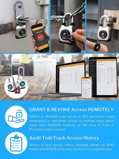 eGeeTouch Intelligent Access Management System to Access & Manage Padlocks & Users, Grant & Revoke Access REMOTELY and Track Access History | 1 Year Subscription (Starter Plan) | 14 Days Free Trial