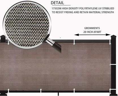 LOVE STORY Balcony Privacy Screen, 3'x14' Deck Shield Screen Fence Cover,UV Protection and Weather-Resistant,3 FT Height for Deck, Patio, Backyard, Outdoor Pool, Porch, Railing, Brown