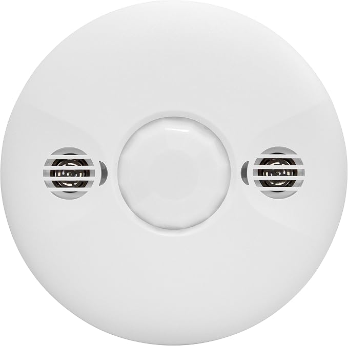 ENERLITES - MDC-50L-Stickered Ultrasonic and PIR Dual Technology Occupancy Sensor, 360 Degree Field of View, 1,600 Sq Ft Coverage, Low Voltage, Commercial Grade, MDC-50L, White