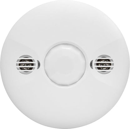 ENERLITES - MDC-50L-Stickered Ultrasonic and PIR Dual Technology Occupancy Sensor, 360 Degree Field of View, 1,600 Sq Ft Coverage, Low Voltage, Commercial Grade, MDC-50L, White