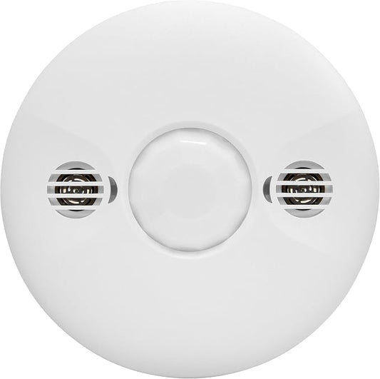 ENERLITES - MDC-50L-Stickered Ultrasonic and PIR Dual Technology Occupancy Sensor, 360 Degree Field of View, 1,600 Sq Ft Coverage, Low Voltage, Commercial Grade, MDC-50L, White