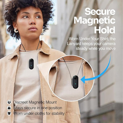 TIROL SUPPLIES 1080 FHD Mini POV Body Camera with Magnetic Lanyard, MP4 Recording, App Viewing, USB Rechargeable – Compact Portable Mount Anywhere for Cycling, Hiking, Work and Everyday Use. 128GB