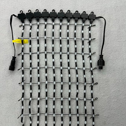 DC12V 25mm Pitch Black Wire Addressable RGB Smart LED Pebble/Seed Flexible Matrix Grid Screen Lights P67 10 Pixels(25cm) Wide(10 Pixel X 40 Pixel)