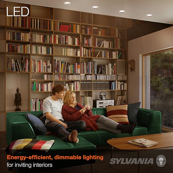Sylvania Flood BR30 LED Light Bulb, 65W = 9W, Dimmable, 22 Year, 800 Lumens, Medium Base, 3000K, Warm White - 6 Pack (41260)