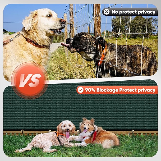 5'X77' Customized Fence Privacy Screen with 90% Blockage Cover Cloth for Pool Yard Patio Dark Green