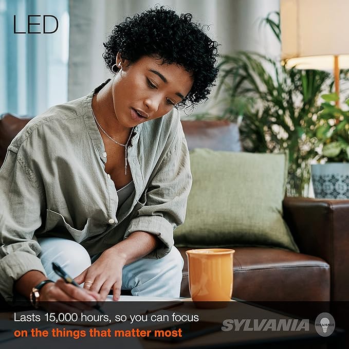 Sylvania Ultra LED A19 Light Bulb, 100W Equivalent, Efficient 16W, 13 Year, Dimmable, 1600 Lumens, Frosted Finish, 2700K, Soft White - 8 Pack (41960)