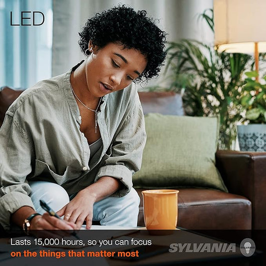 Sylvania Ultra LED A19 Light Bulb, 75W Equivalent, Efficient 12W, 13 Year, Dimmable, 1100 Lumens, Frosted Finish, 5000K, Daylight - 8 Pack (41959), Soft White