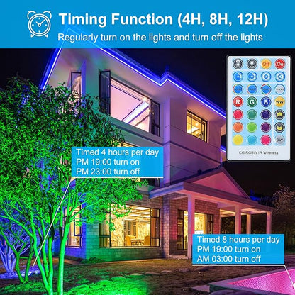 2 Pack PAR38 Flood Light Bulbs Outdoor 30W, LED Color Changing Spotlight Waterproof, 100W Equivalent, Timing, Remote, RGB Porch Light E26 for Holiday Halloween Christmas Party Decoration