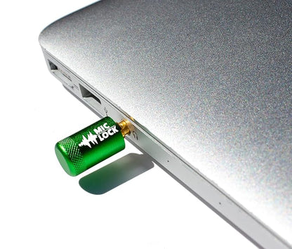 Mic-Lock 3.5mm for Headphone Port - Microphone Audio and Data Security - Privacy Protector for Laptops, Smartphones, Tablets, and Computers (Green, Single Pack)