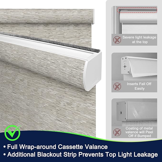 BERISSA Motorized Blinds with Remote,Blackout Smart Blinds for Windows,Jacquard Fabric,Remote Control,Thermal Insulated Automatic Blinds,Electric Blinds with USB/Solar Pannel.Maze Brwon